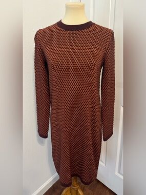 COS Textured Raised Knit Honeycomb Pull Over Relaxed Sweater Dress NWT Small